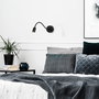 Opviq Aplique de Pared Negro con Altura Ajustable